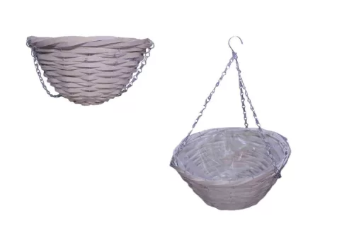 Függő Kaspó Bambusz Fehér 17-2507 - D30*H15cm (20/#)
