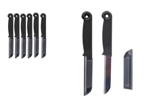 Kés Solingen 9cm Fekete Nyéllel 6 Db Pengevédővel (36/#_432/sor_5184/rkl)