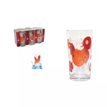 Pohár Üveg Tulip Dekoros 210ml 6 Darabos (8/#)