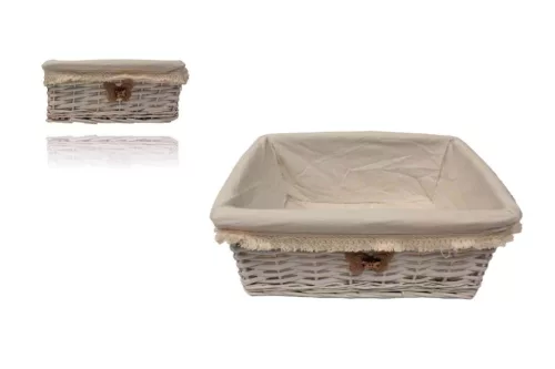 Vessző Láda Fehér 68-62/S - 34*21*H14,5cm (8/#)