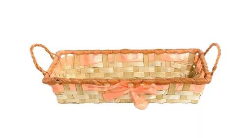 Coș de bambus Brick Orange Ribbon 8-97 - 30*14*H6cm