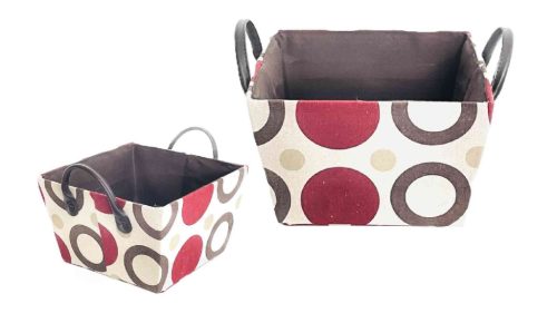 Textile Box Red Dotted 14-L-39/M - 25.5*25.5*H15cm
