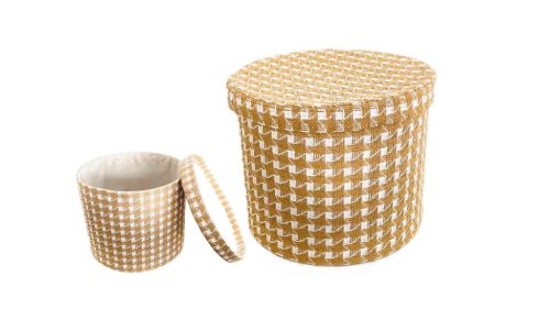 Textilkastenzylinder kariert 55-LF-112/L - D30*H24cm