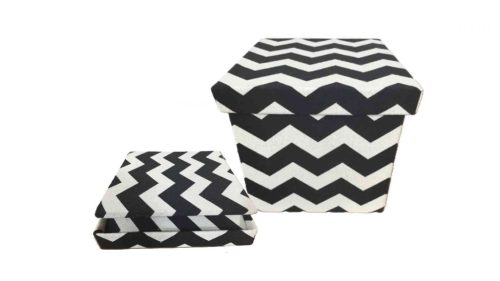 Textilbox Mobile, Zigzag Schwarz 55-LM-167 - 20*20*H19cm