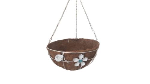 Kokosnuss-Hänger, weiße Perle, 220-12 – D30 x H16 cm