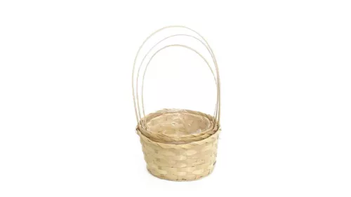Flor de bambus. Rotund Natural S/3 66-44/NATURAL - D21*H10/36cm