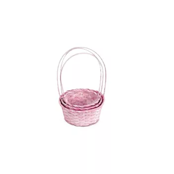   Flor de bambus. Rotund Antic Roz S/3 66-44-A/ROZ - D21*H10/36cm