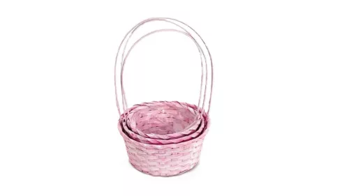 Flor de bambus. Rotund Antic Roz S/3 66-44-A/ROZ - D21*H10/36cm