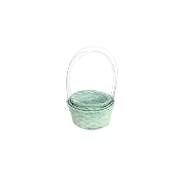   Flor de bambus. Rotund verde antic S/3 66-44-A/VERDE - D21*H10/36cm