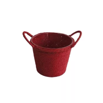 Cos de hartie cu urechi 9-11/ROSU - D10,5*H9cm
