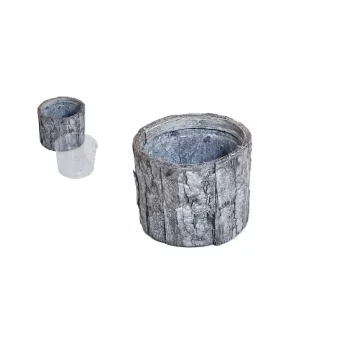 Kaspó Bark Cylinder Gri 66-F24/GREY - D8*H7cm