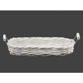 Cos Lemn Oval Alb 90-169 - 39*15*H6cm