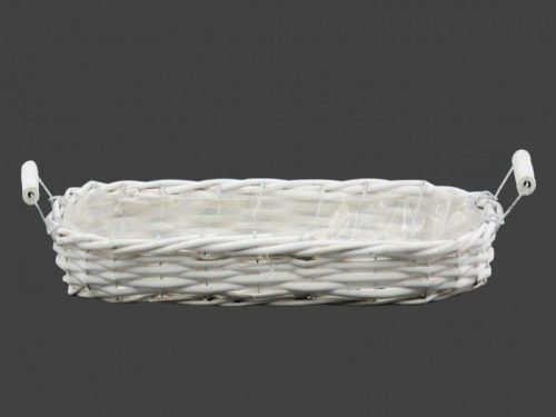 Holzkorb Oval Weiß 90-169 - 39*15*H6cm