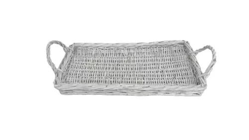 Cos de trestie Caramida alba cu urechi 90-143 - 38*22*H4cm