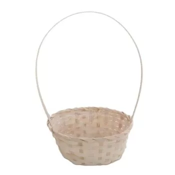   Bambusz Flor. Ovál Antikolt Kicsi 66-22-A/FEHÉR - 25*18*H10/40cm (90/#)
