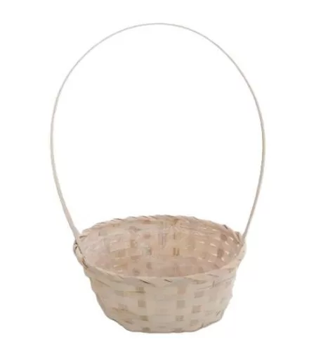 Bambusz Flor. Ovál Antikolt Kicsi 66-22-A/FEHÉR - 25*18*H10/40cm (90/#)
