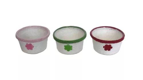 Coș de hârtie Margine rotundă colorată 9-23/MIX - D11,5*H6,5cm 10/240