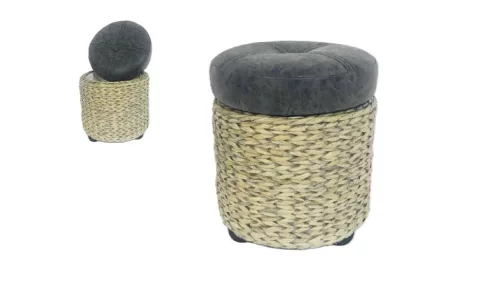 Sutien Lada Rotund Gri Faux Piele 81-10/S - D33*H38cm