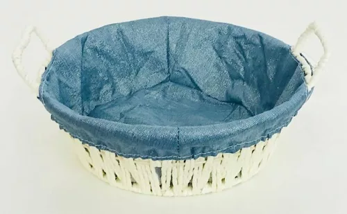 Kenyeres Kosár Papír Kerek Kék 70-145 - D24*H8cm (100/#)