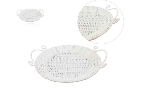 Bread Basket Plastic Round White 70-P-2 - D30*H3.5cm
