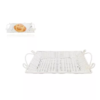 Coș Pâine Plastic Caramida Alb 70-P-4 - 32*22*H3.5cm