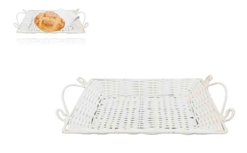 Coș Pâine Plastic Caramida Alb 70-P-4 - 32*22*H3.5cm