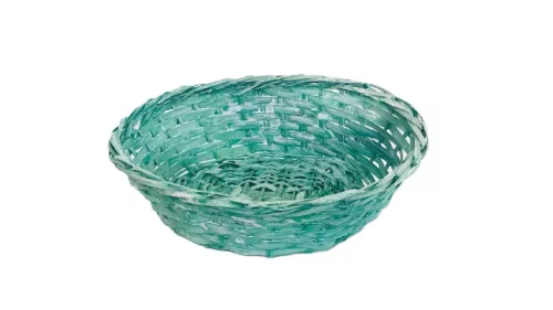Coș din bambus Oval Verde 208-47/VERDE - 27*22*H8cm