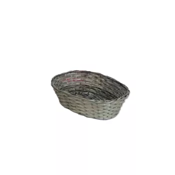 Coș din bambus Oval Gri 208-51/GRI - 32*22*H8cm