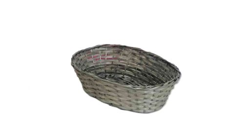 Coș din bambus Oval Gri 208-51/GRI - 32*22*H8cm