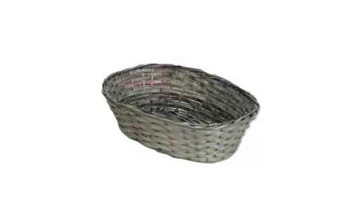 Coș din bambus Oval Gri 208-51/GRI - 32*22*H8cm