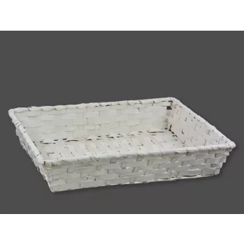 Coș de bambus Alb Mare 8-61/L - 42*31*H8cm