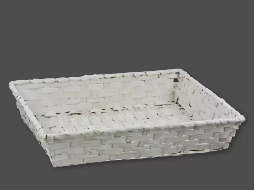 Coș de bambus Alb Mare 8-61/L - 42*31*H8cm