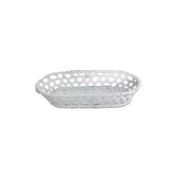 Cos Bambus Oval Alb 208-02/W - 27*15*H5cm
