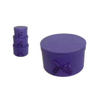   Ajándék-Virág Papírdoboz Szett/3 100-25/LILA - D15*H8cm (24/#)