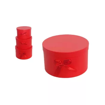   Ajándék-Virág Papírdoboz Szett/3 100-25/PIROS - D15*H8cm (24/#)