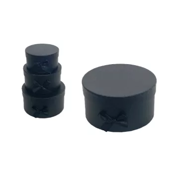   Ajándék-Virág Papírdoboz Szett/3 100-25/FEKETE - D15*H8cm (24/#)