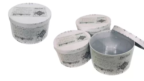 Ajándék-Virág Papírdoboz Szett/3 100-21/KICSI - D15*H8cm (24/#)