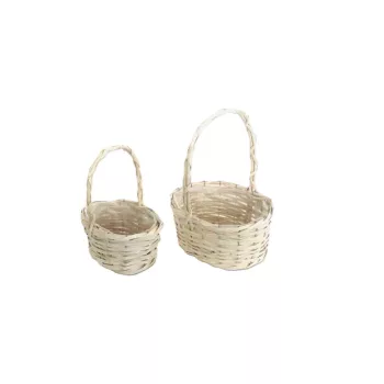 Trestie Florentin Oval Alb S/2 17-2-12 - 25*20*H11/32cm
