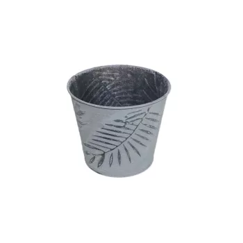 Bádog Kaspó Trópusi Szürke 140-B-100 - D14*H12cm (100/#)