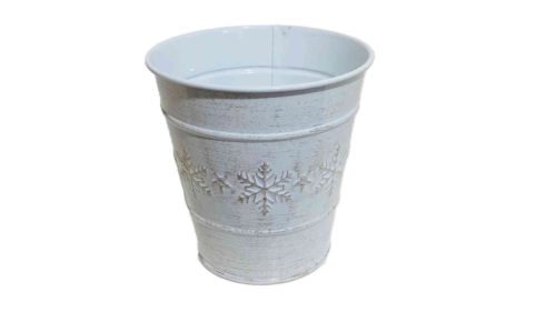 Tin Kaspó White, Snowflake 140-B-108 - D11*H11cm