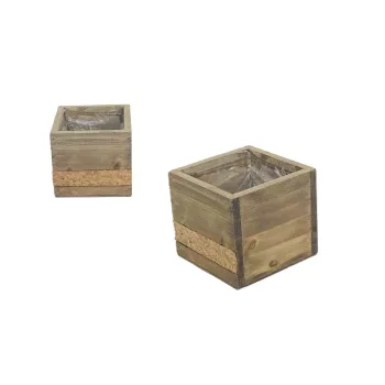 Sertar din lemn cu insert de pluta 140-W-601 - 11*11*H10cm