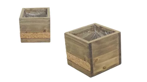 Sertar din lemn cu insert de pluta 140-W-601 - 11*11*H10cm