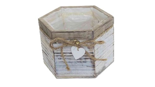 Kaspó Wooden 6 Corners 140-W-603/S - D14*H11cm