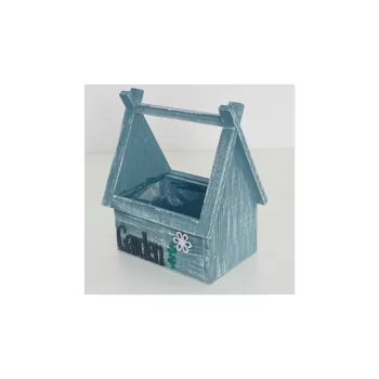 Házikó Kaspó Kék 140-W-42 - 18*15*H10/24cm (16/#)