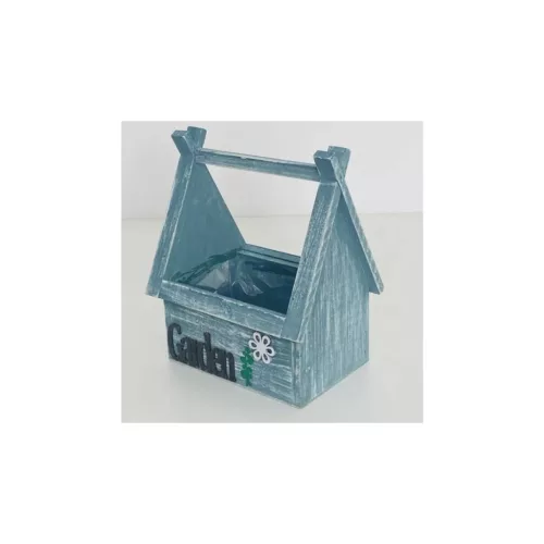 Házikó Kaspó Kék 140-W-42 - 18*15*H10/24cm (16/#)