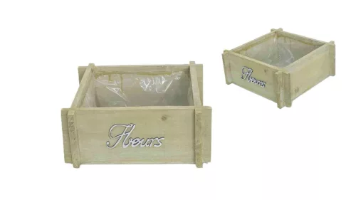 Kaspó Natural -Fleurs- 140-W-504/M - 21,5/19*21,5/19*H9cm