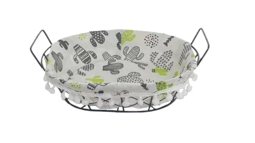 Coș de pâine metal, cactus oval 70-F-203 - 27*20*H8cm