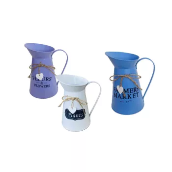   Bádog Kanna Lila-Kék Fehér Mix 232-BK-50 - D15/17*H27cm (24/#)