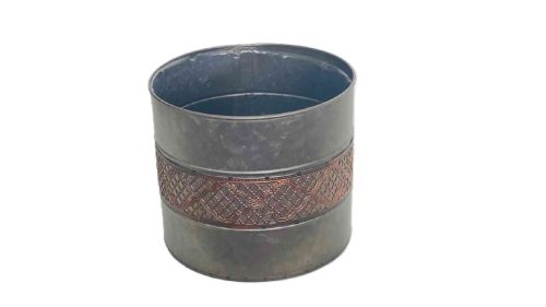 Bádog Kaspó Henger Réz Betétes 232-B-46/XL - D21,5*H19cm