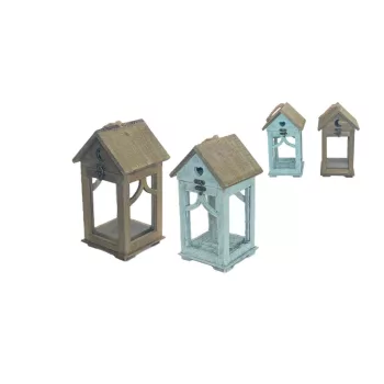   Mécsestartó Házikó 2 Színben 232-MM-11 - 13*13*H27cm (15/#)